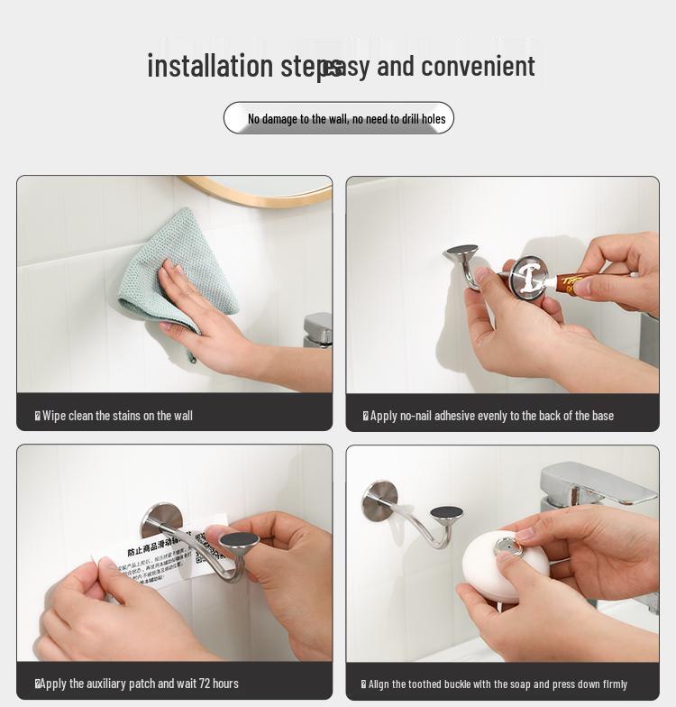 Stainless Steel Wall-Mounted Magnetic Soap Holder
