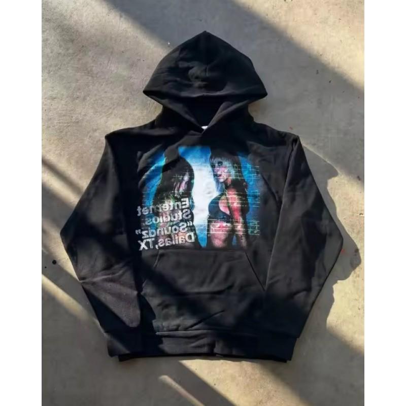 Oversized Hooded Sweatshirt Women - Streetwear Graphic Print Loose Fit Casual Pullover 2025