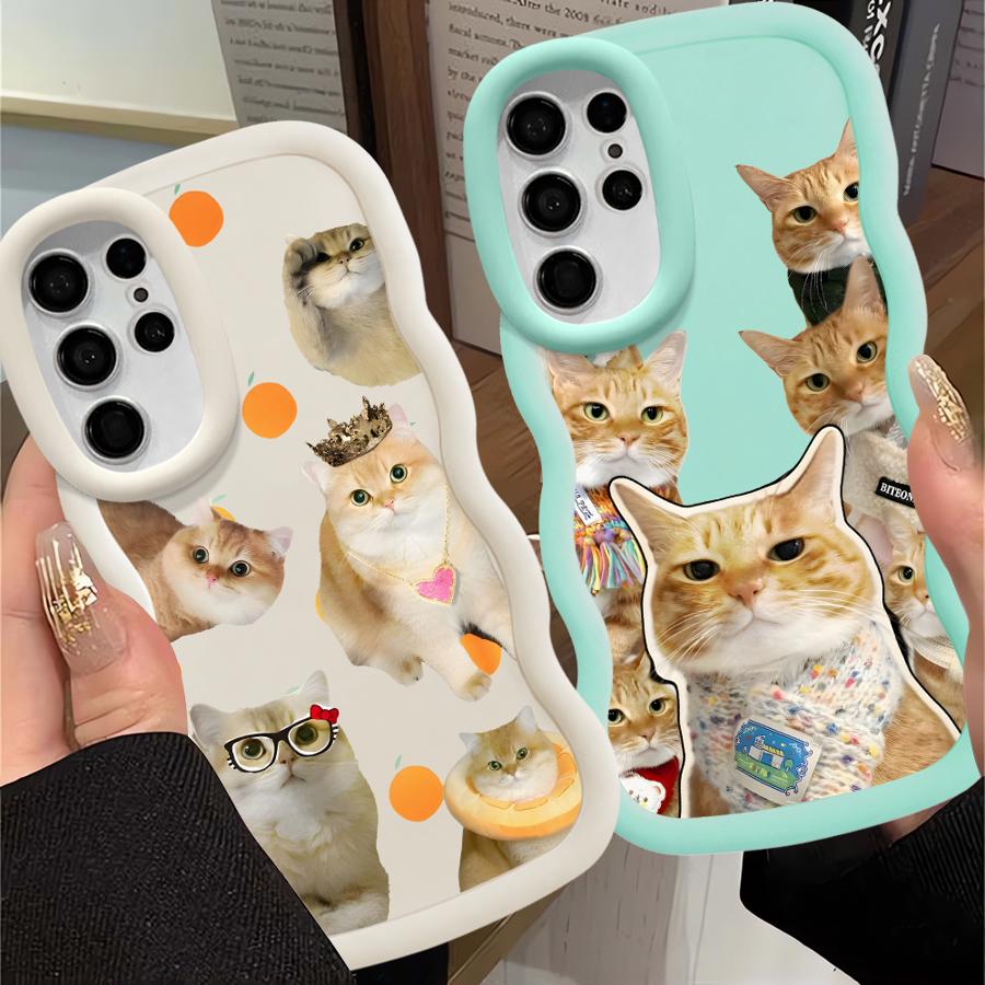 Cute Cat Case for Samsung Galaxy S24 S22 Ultra S21 S25 S23 Plus S20 FE A25 A26 Soft Phone Cover A36 A35 A24 A34 A55 A54