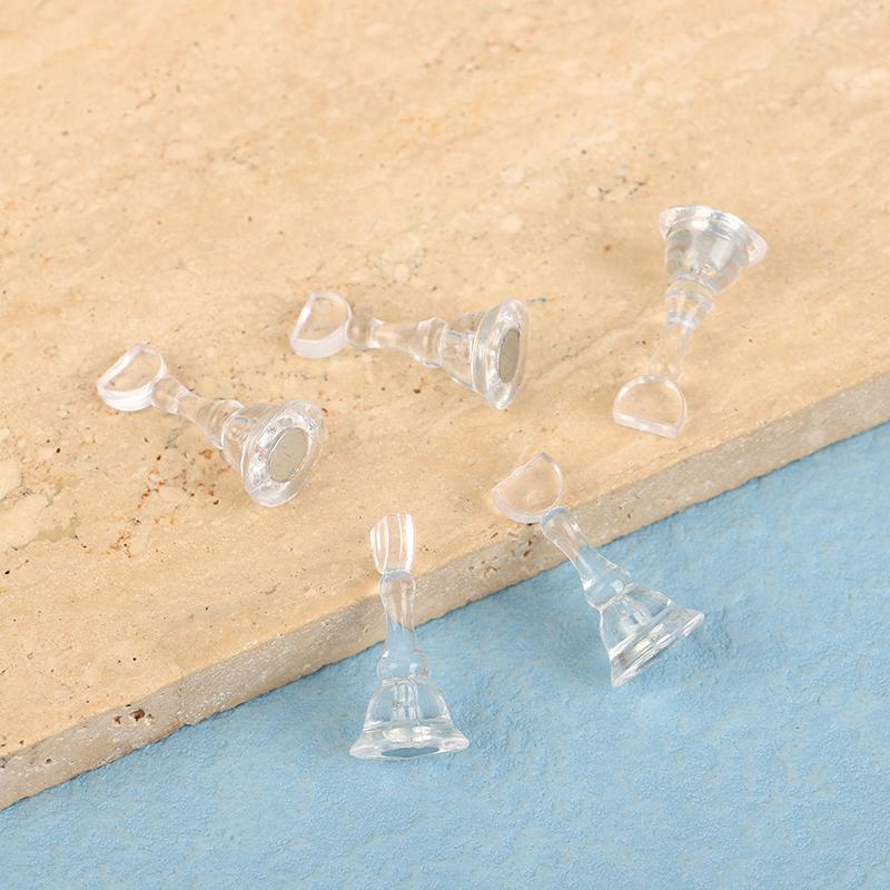 5Pcs Acrylic Nail Stand Tips Holders Chess Shaped Fingernail Diy Magnetic Training Practice Display Manicure Nail Tool