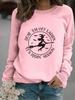 Women's Autumn/Winter Witch Broom Pullover Hoodie with Long Sleeves