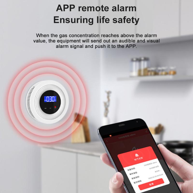 Tuya WiFi Natural Gas Leak Detector Wireless Gas Leakage Sensor Smart Home Kitchen Security Sound Alarm Smart Life APP