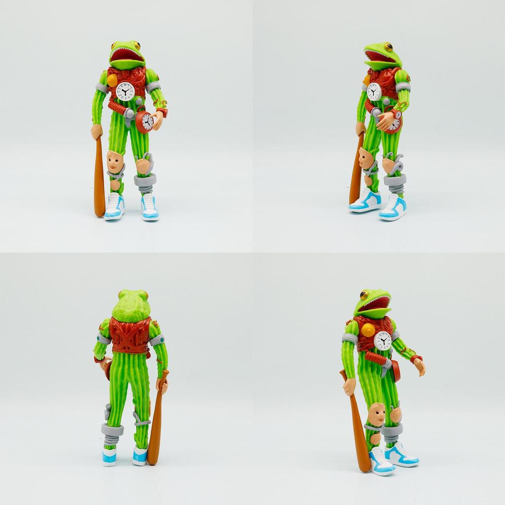 Italian Brainrot Al Cactus Clock Fusion Monster Pvc Toy With Running Shoe Design For Kids Playroom Decor