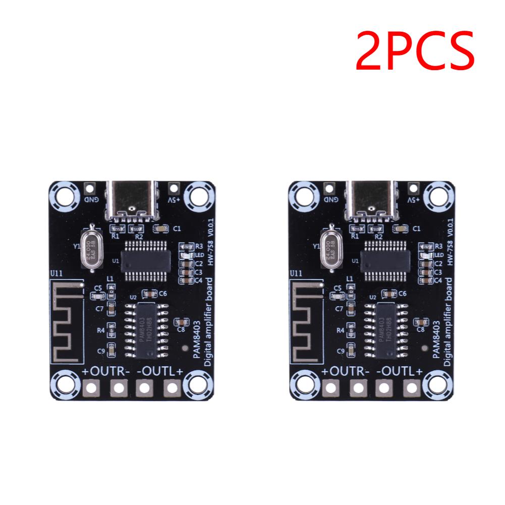 XH-A155 Mini PAM8403 Amplifier Board 5W+5W Class D BT Digital Power Amplifier TYPE-C Power Supply for Speakers Above 4 Inches