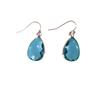 Huajie Blue Crystal Water Drop Women's Fashion Korean Style Ear Hook Earrings