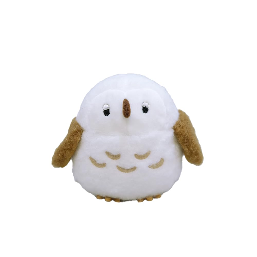 SunLemon Powabiyori Owl WH Small Plush Fluffy Cute Toy, 10x10x9cm, Animal, Bird, Soothing, Wool-Like Fabric, P-1613