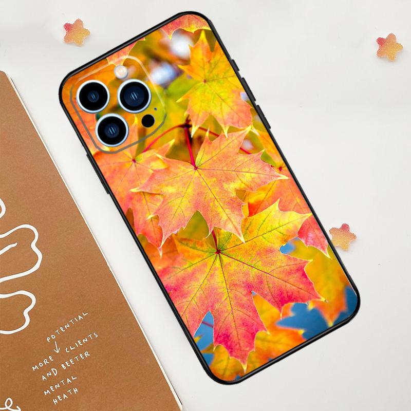 Colorful Leaves Phone Case For iPhone 17 Pro Max 14 13 12 11 15 16 Pro Max mini 16 Plus 16e 17 Air Funda