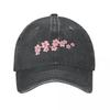 CHERRY BLOSSOMS Denim Baseball Cap Pink Flower Fishing Trucker Hat Breathable Male Classic Printed Adjustable Baseball Caps