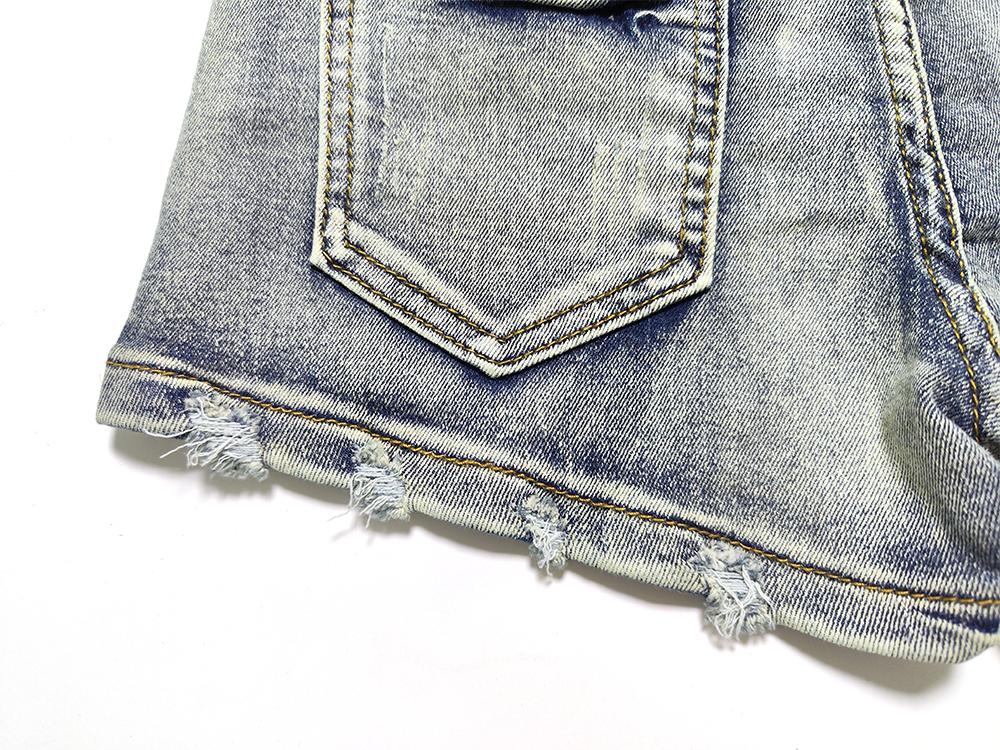 Sexy Low Rise Denim Super Shorts Women's Summer Elastic Slim Skinny Rivet Vintage Blue Short Jeans Y2k Versatile Pants