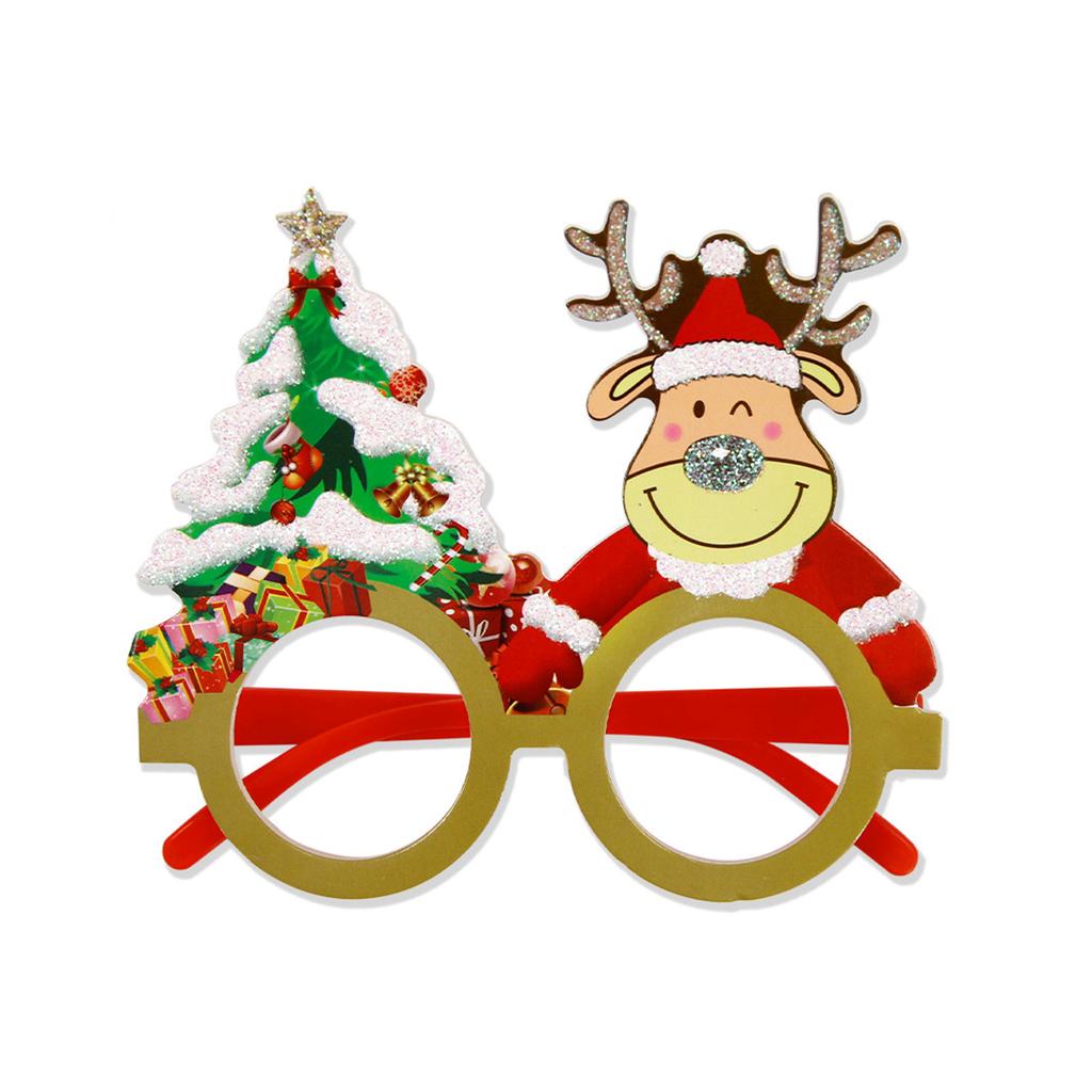 Christmas Santa XmasTree Glasses Frame Plastic Eyeglasses 2024 New Year Eve Party Supplies Christmas Decoration Kid Gift