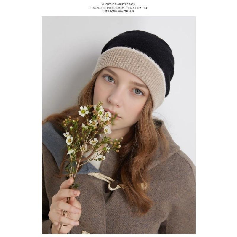 Women S Warm Fleece Lined Ear Protection Knit Beanie Hat For Autumn Winter