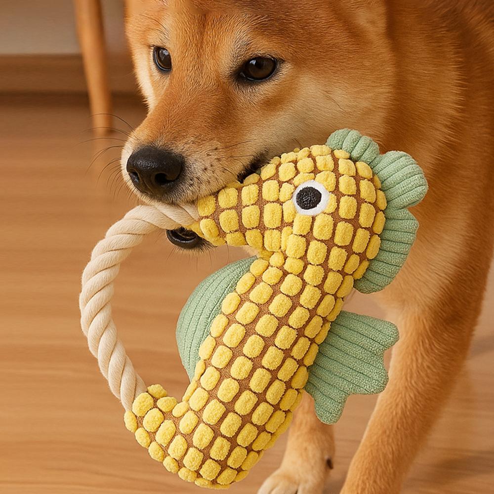 Seahorse Pet Dog Plush Toy Rope Dog Squeak Toys Bite Resistant Puppy Funny Pet Seahorse Toy Dog Accessories