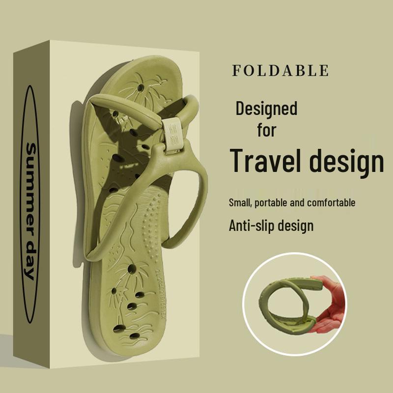 Unisex Portable Folding Non-Slip Travel Slippers for Beach, Bathroom, and Business Trips