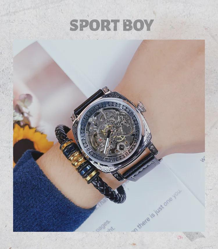 Duke of Lorraine 8837 Herren-Punk-Armbanduhr aus Edelstahl mit Automatikwerk