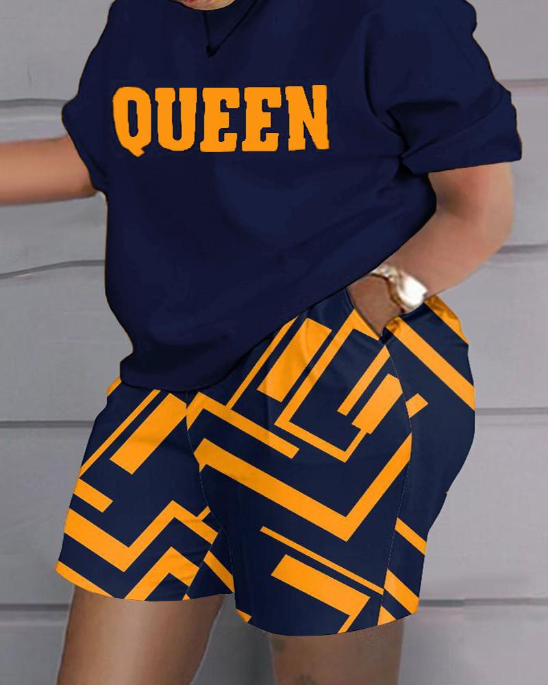 Neues Damen Hip-Hop Style Street Trend Übergröße Print Lässiges Mode Set