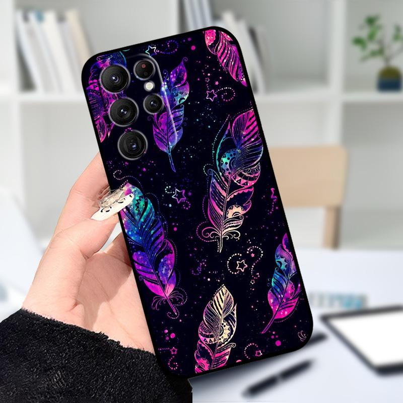 For Samsung S25 S22 Ultra 5G Case S25 Edge Lovely Flower Printed Cover Phone Cases For Galaxy S23 S24 FE Silicon Soft TPU Shells