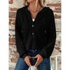 Blusas Camisas Casuales de Moda para Mujer Primavera Otoño Color Sólido Estampado Manga Larga con Capucha