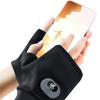 Electric Heated Gloves 3 Levels Digital Display Fingerless Thermal Gloves Outdoor Electric Warming Mitten For Winter Camping