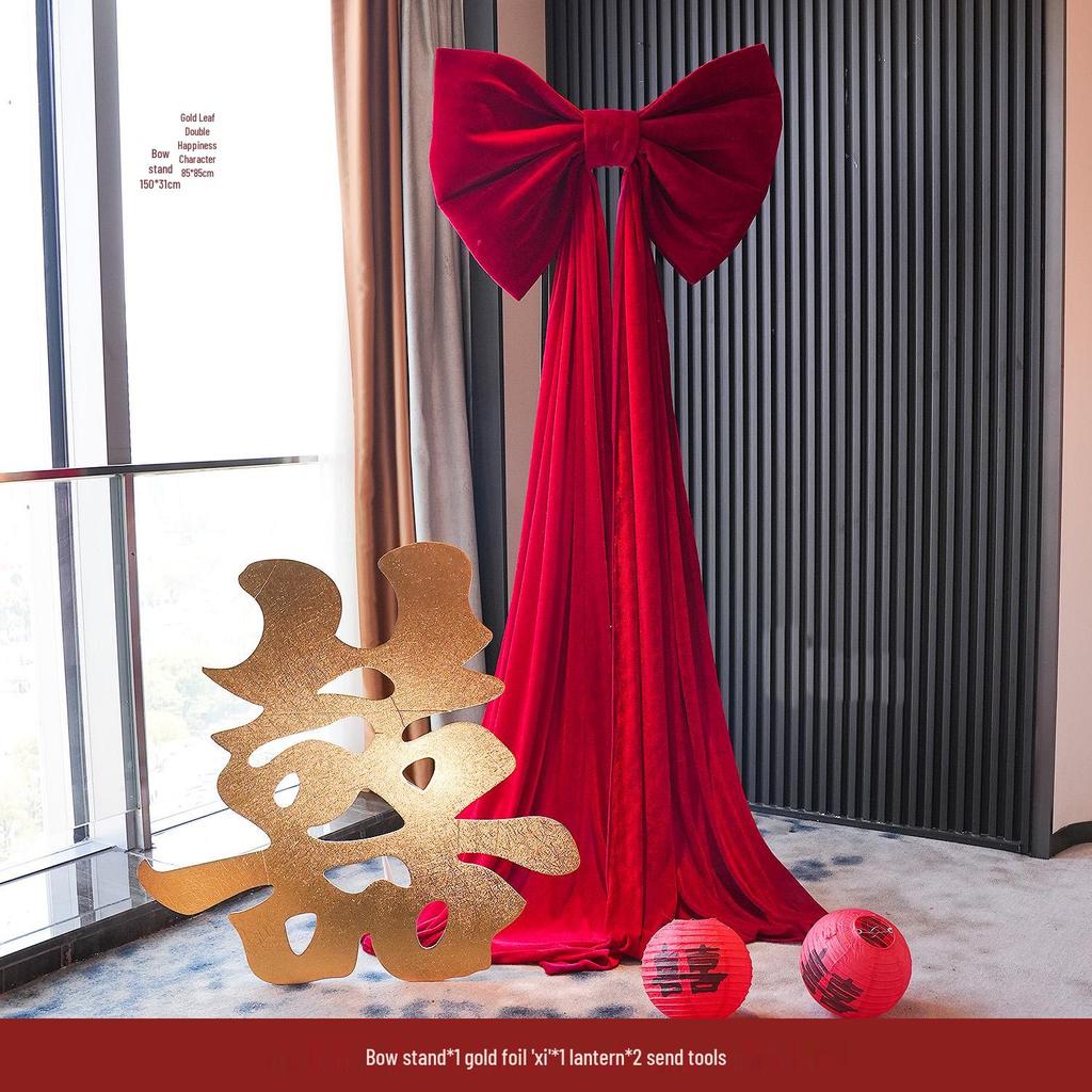 Wedding Decoration Set: Bridal Room, Engagement Banquet, Double Happiness & Large Bow