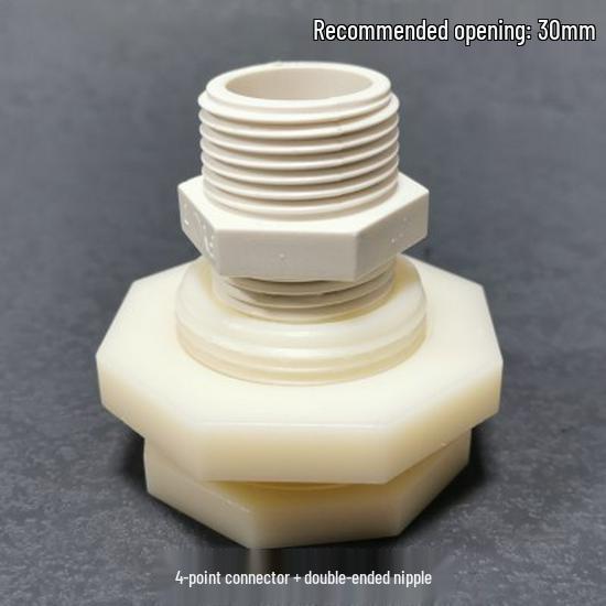 

Plastic Fish Tank Connector with Valve - Water Tank/Pond Outlet Accessory