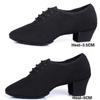 Kvinnors Oxford Latin Ballroom Dance Shoes Professional Black Canvas Salsa Shoes