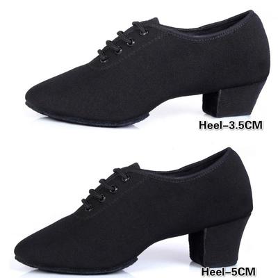 Zapatos de baile latino Oxford para mujer Zapatos de salsa de lona negros profesionales