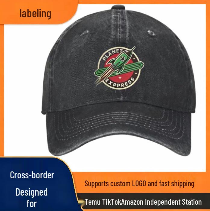 Retro American Cartoon 3D Logo Baseball Cap with Versatile Visor