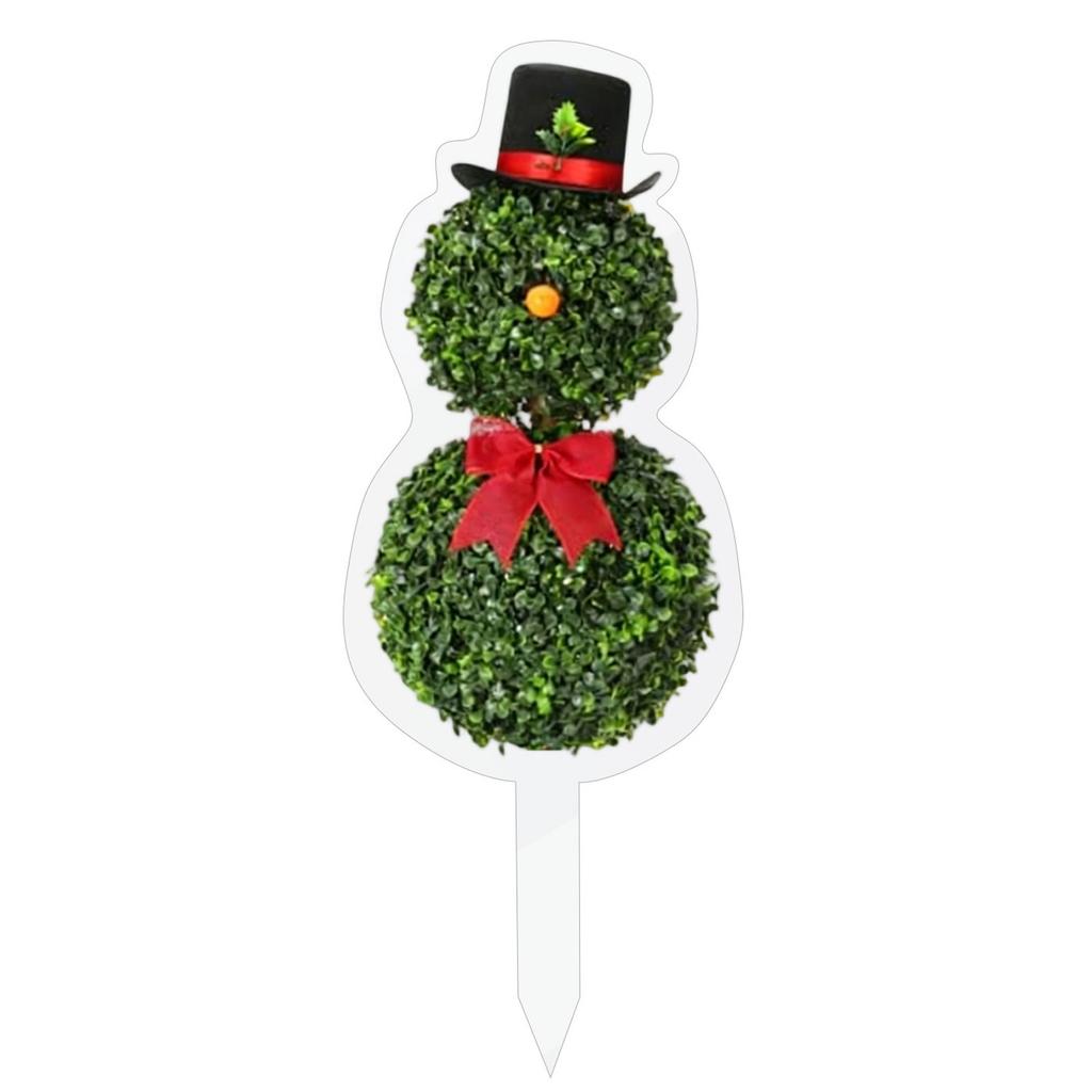 Snowman Shape Acrylic Ground Plug, Suitable For Christmas Porch Decoration Outdoor And Indoor