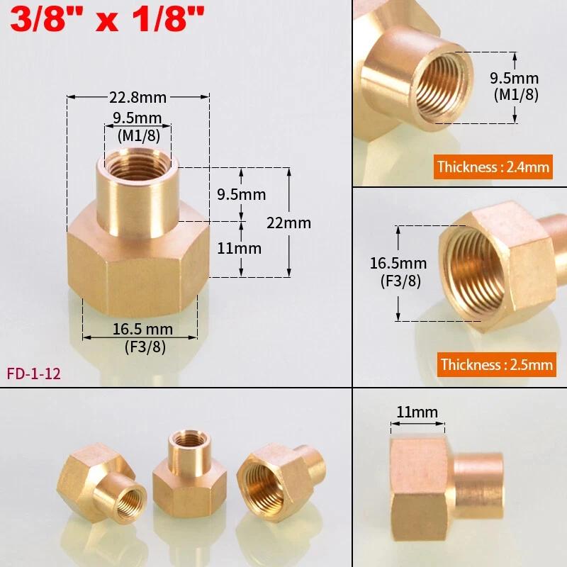1~10pcs Brass Female Reducing Sleeve 1/8" 1/4" 3/8" 1/2" 3/4" 1" BSP Female Thread Hex Pipe Fitting For Water Fuel Gas