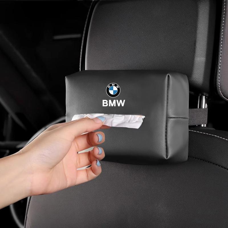 Weiches Leder Auto Taschentuchbox Hängende Toilettenpapiertasche Für BMW M3 M4 M5 G42 G30 G20 E39 E36 E87 E53 F44 F07 F34 G15 G16 G23 G22 F3
