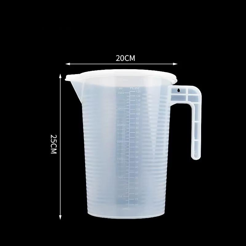 Plastic Graduated Measuring Cup Large Capacity Scale Laboratory Beaker Clear with Lid Transparent Mixing Cup Kitchen Measuring