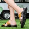 Men Slippers Outdoor Summer Brown Sandals Yellow Open Toe Beach Shoes Plus Size for Father