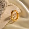 18k Gold Double-Layer Pearl Ring - Stylish European/American Design, Durable Stainless Steel