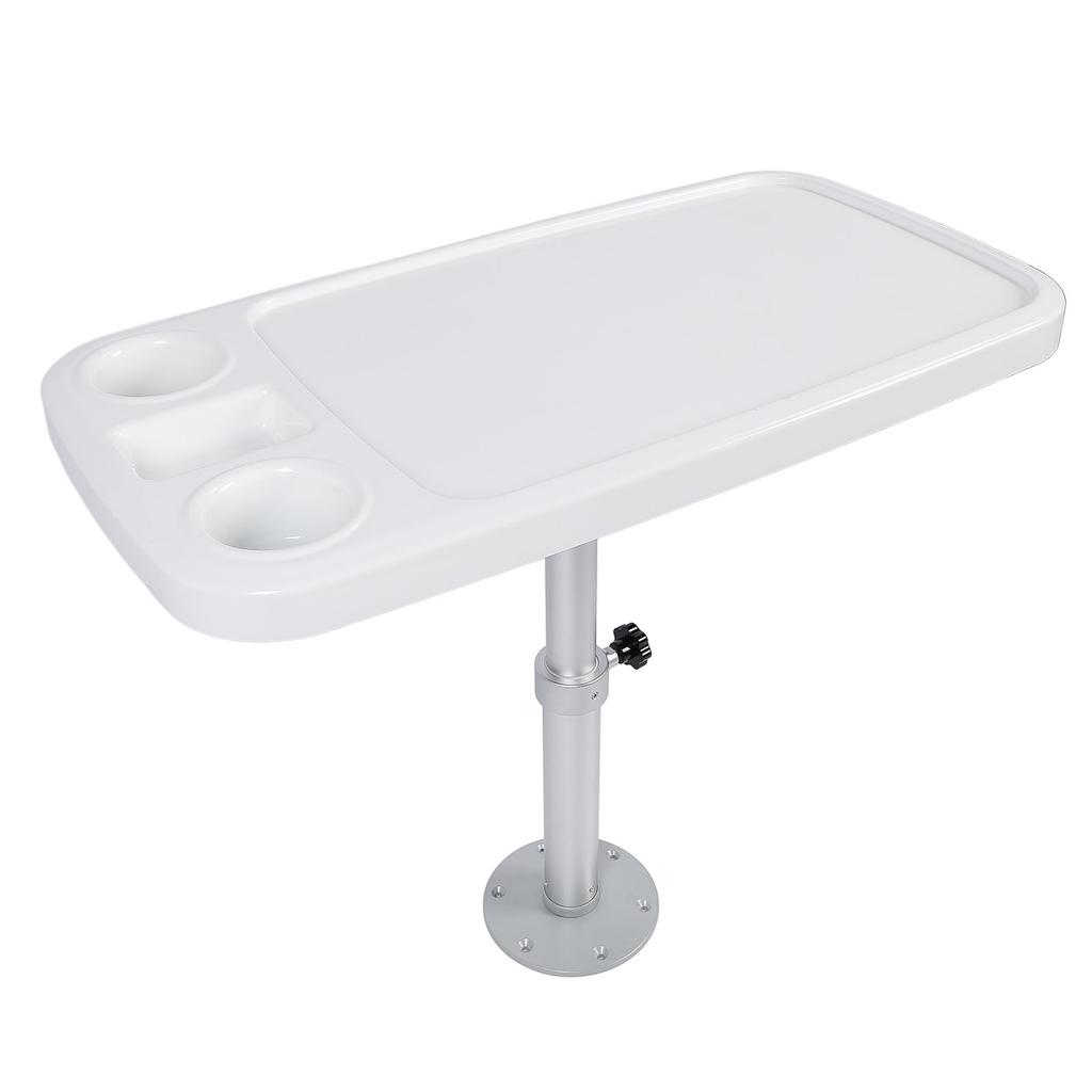 Wohnmobiltisch 460–700 mm höhenverstellbar, abnehmbares Bootstisch- und Basis-Set mit 2 Getränkehaltern für Wohnwagen, Yacht, Ponton, Deck