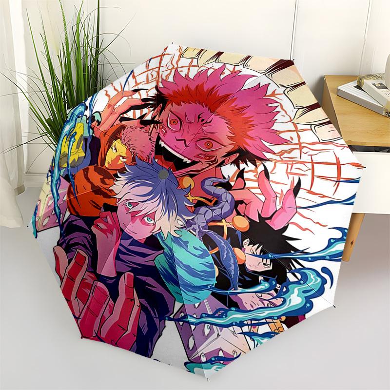 1 Stück von Jujutsu Kaisen insprierter Regenschirm: Automatisches Öffnen, Faltbares Design, Für den Außenbereich geeignet, Perfektes Geschenk für Fans und Reisende.I104
