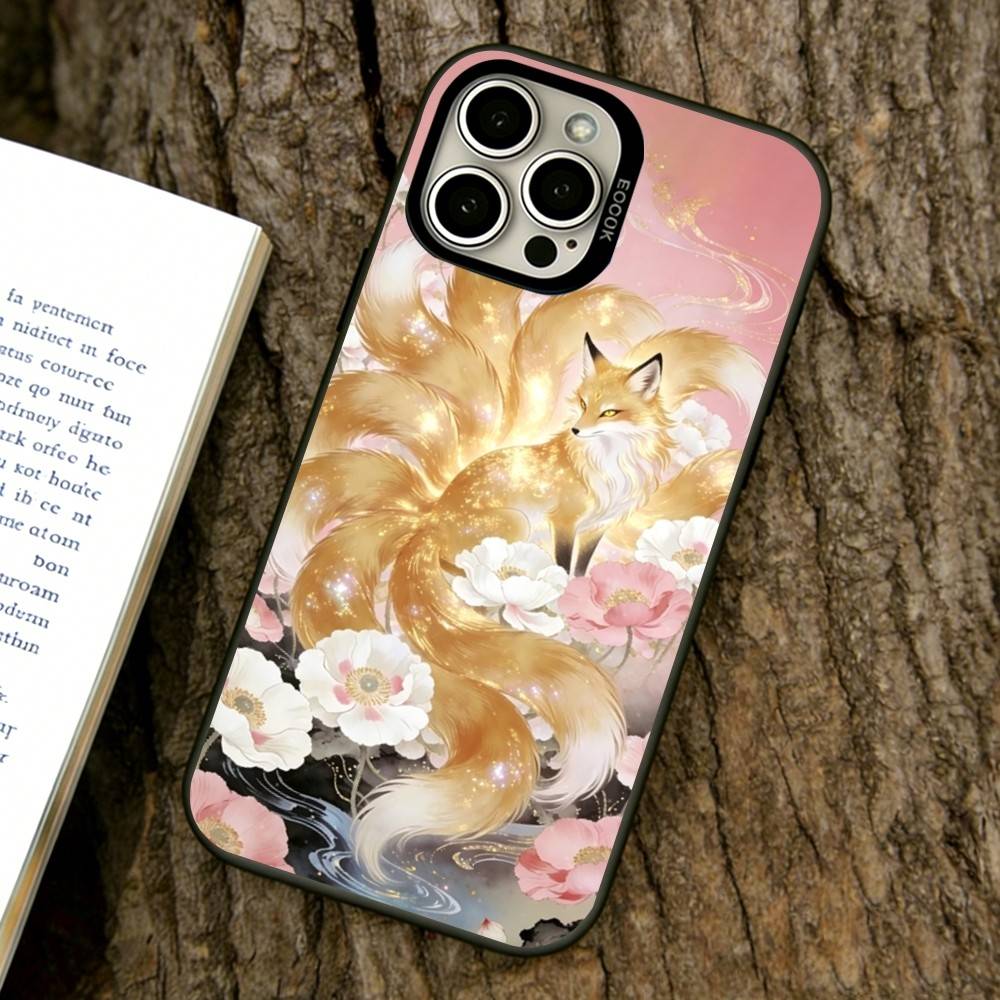 Fairy Fox Phone Case For iPhone 17,16,15,14,13,12,11 Plus,Pro Max,XS,Colorful Silver Black Cover