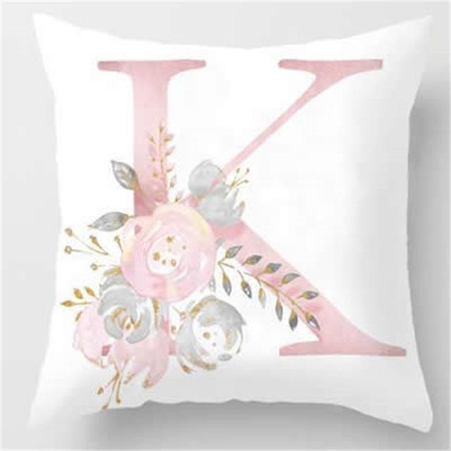 Ins Nordic Pillowcase Design Pink Letter Cushion Pillowcase Car Sofa Waist Design Home Furnishing