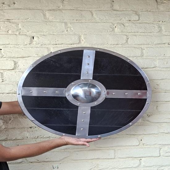 

Ручная работа Средневековый щит викинга Норвежский круглый щит для реконструкции, косплея, демонстрации