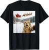 Funny Cat Selfie with Santa Sleigh Reindeer Xmas Christmas T-Shirt