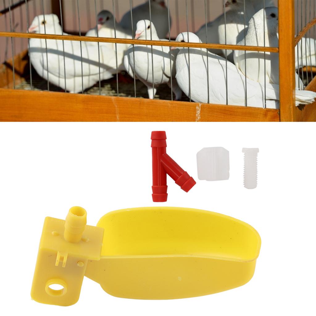 10Pcs Automatic Waterers Yellow Drinking Cups Bowl for Quail Chicken Birds Large Size