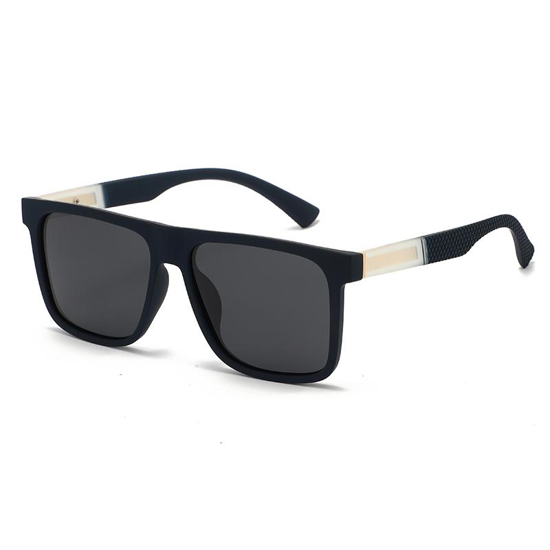 Black Frame Strap Square Polarized Sunglasses Trendy Personalized Design Unisex Sunscreen Sunglasses GJ3004 синий