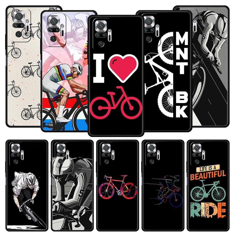 Mountain Bike Cycling Art Phone Case For Xiaomi Redmi Note 13 12 5G 11 10 Pro Plus 4G 9S 9 8 7 9T 13C 12C 10C 9C 9A Soft Cover