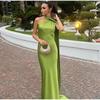 Abito da Festa da Sera Halter in Raso da Donna Abito Elegante Senza Schiena Monospalla Senza Maniche Lungo Moda Tinta Unita Abito da Donna