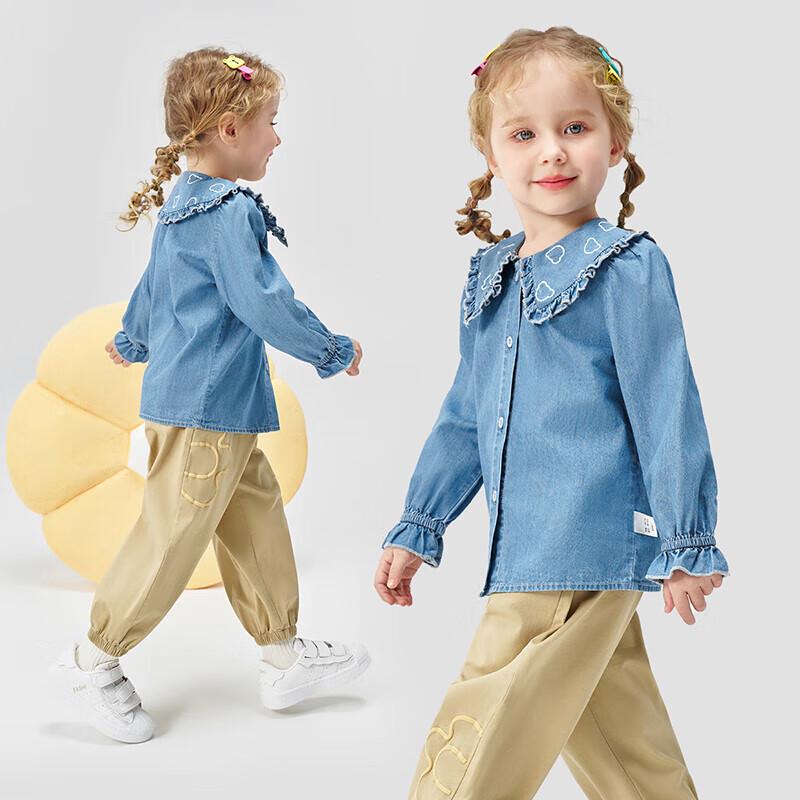 Classic Teddy Girls  Denim Cotton Shirt 120