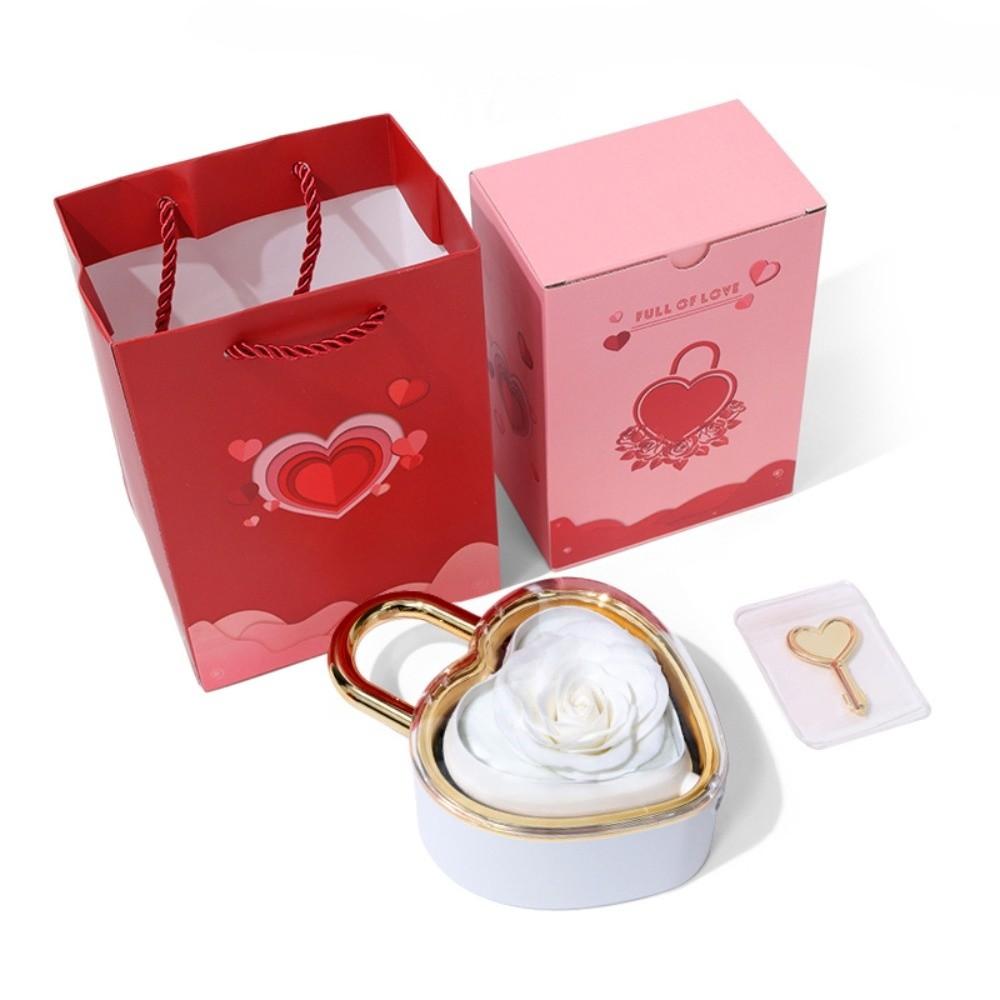 Soap Rose Flower Finger Ring Box Rotation Valentine's Day Gift Box  Wedding