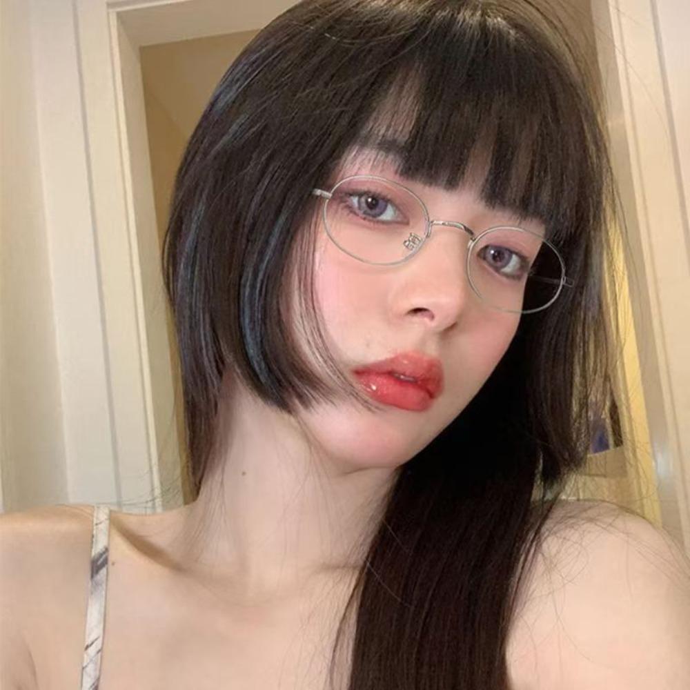 Vintage Myopia Glasses for Women Oval Metal Frame Brand Designer Fashion Y2K Woman Metal Optical Frames Computer Glasses