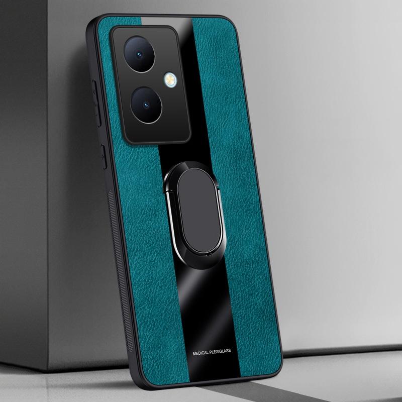

Ring Holder Leather Case For Vivo V29 Lite Cover Luxury Magnetic TPU Silicone Protection Phone Case For Vivo Y78 Plus 5G Coque For Vivo Y78 Plus червоний