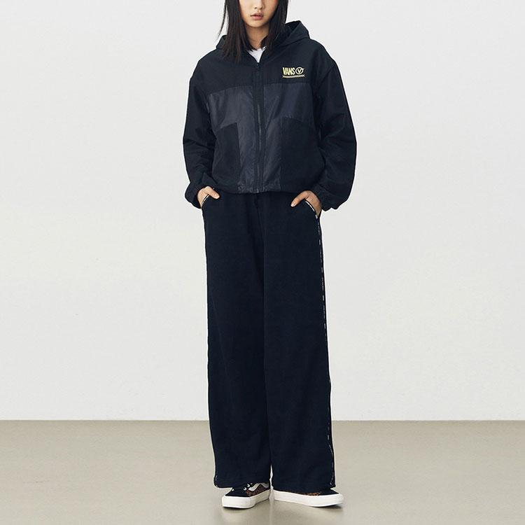 Vans Workwear Patchwork Hooded Jacket Women Jackets Black VN0A54KHBLK