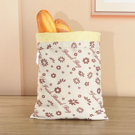 Bread Bag Large Beeswax Lining And Cotton Natural Bread Storage Bag Keeps Bread Fresh Longer Breathable Moisture Barrier Reusable Bread Keeper