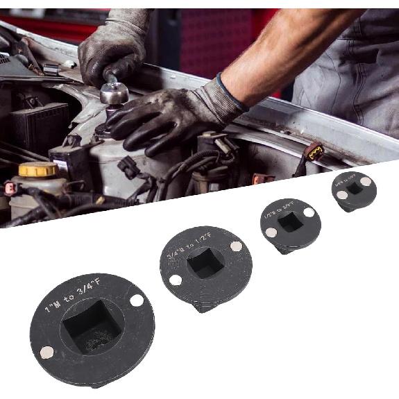 4PCS Insert Low Contour Impact Socket Adapter Set, Magnetic Socket Adapter Set, Drive Reducing 1in M-3/4in F 3/4 in M-1/2in F 1/2in M-3/8in F 3/8in